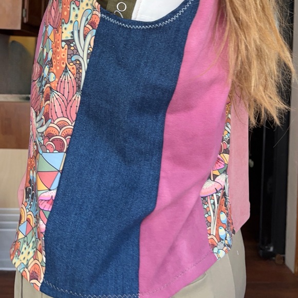 Earthy mushroom Patchwork Vest - Picture 10 of 15